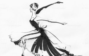 Sketch of Dancing Ballerina